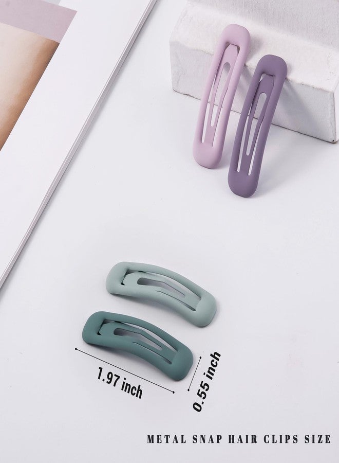 Cptots 20 PCS Small Rectangle Hair Barrettes For Women Non Slips Snap Clips For Thin Fine Hair, Matte Multi-colored,1.97 x 0.55Inch - Image 2